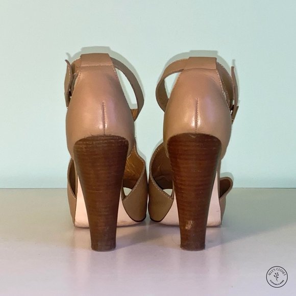 Steve Madden Nude Peep Toe Heeled Sandals - Picture 5 of 7